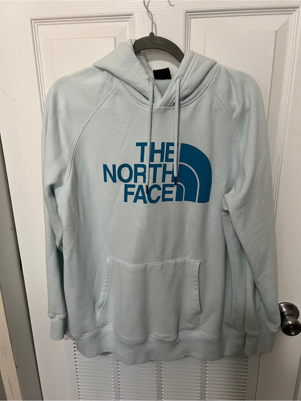 The North Face Light Blue Logo Hoodie Sweater